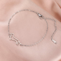 Cute Dachshund Dog Pendant Bracelet Stainless Steel Women's Hollow Summer Beach Pet Lover - PeticaDeals