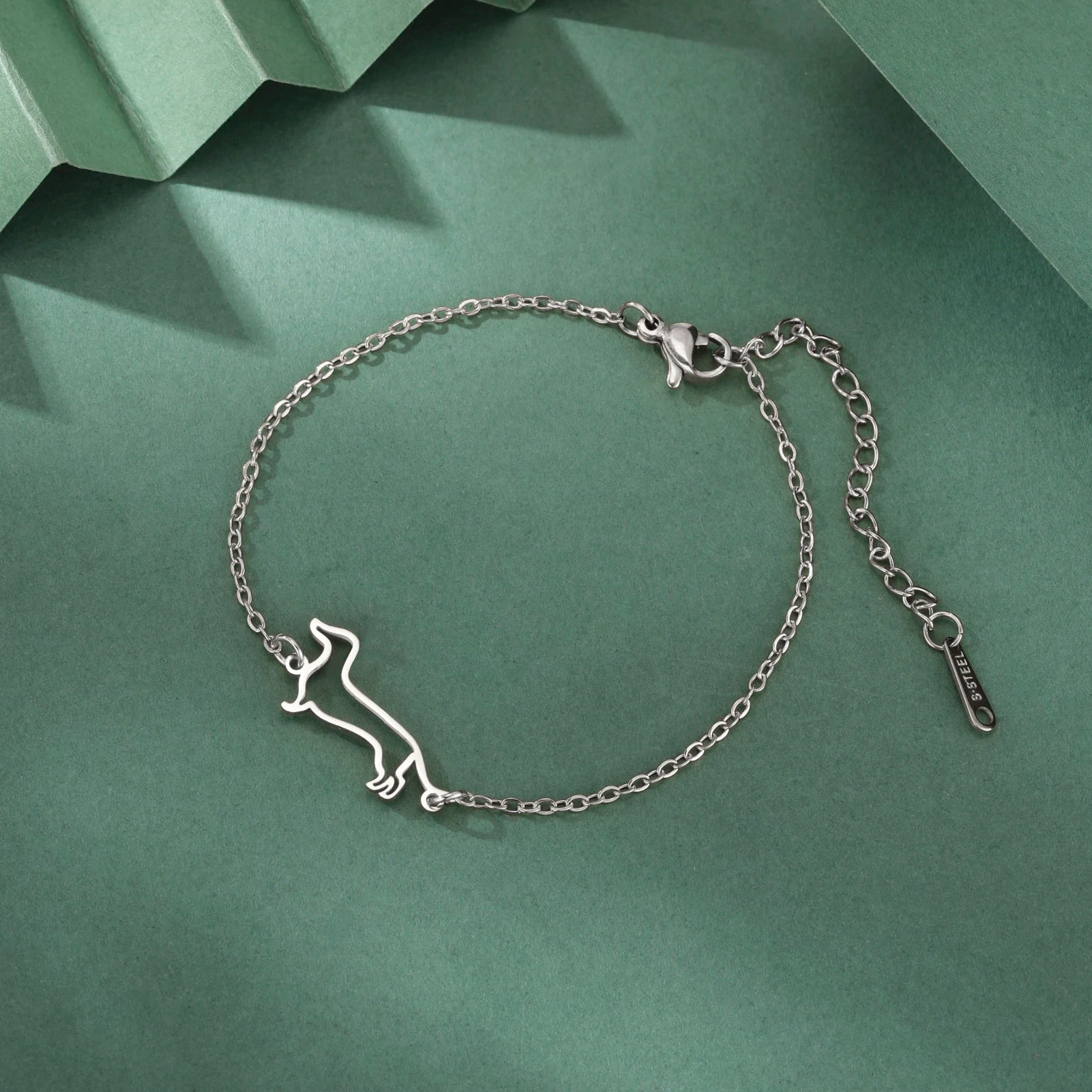 Cute Dachshund Dog Pendant Bracelet Stainless Steel Women's Hollow Summer Beach Pet Lover - PeticaDeals