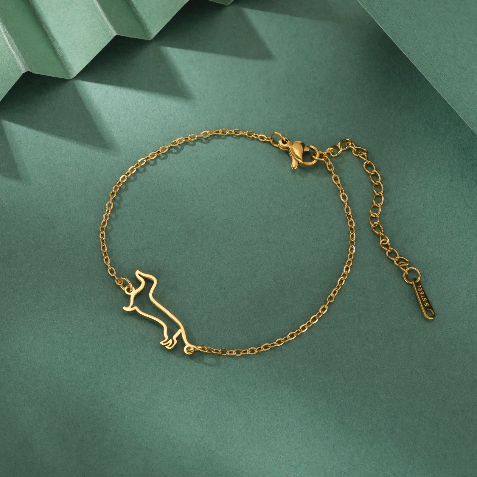 Cute Dachshund Dog Pendant Bracelet Stainless Steel Women's Hollow Summer Beach Pet Lover - PeticaDeals