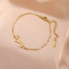 Cute Dachshund Dog Pendant Bracelet Stainless Steel Women's Hollow Summer Beach Pet Lover - PeticaDeals