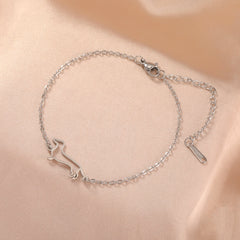 Cute Dachshund Dog Pendant Bracelet Stainless Steel Women's Hollow Summer Beach Pet Lover - PeticaDeals
