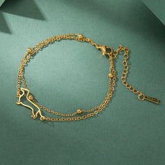 Cute Dachshund Dog Pendant Bracelet Stainless Steel Women's Hollow Summer Beach Pet Lover - PeticaDeals