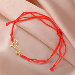 Cute Dachshund Dog Pendant Bracelet Stainless Steel Women's Hollow Summer Beach Pet Lover - PeticaDeals