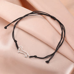 Cute Dachshund Dog Pendant Bracelet Stainless Steel Women's Hollow Summer Beach Pet Lover - PeticaDeals