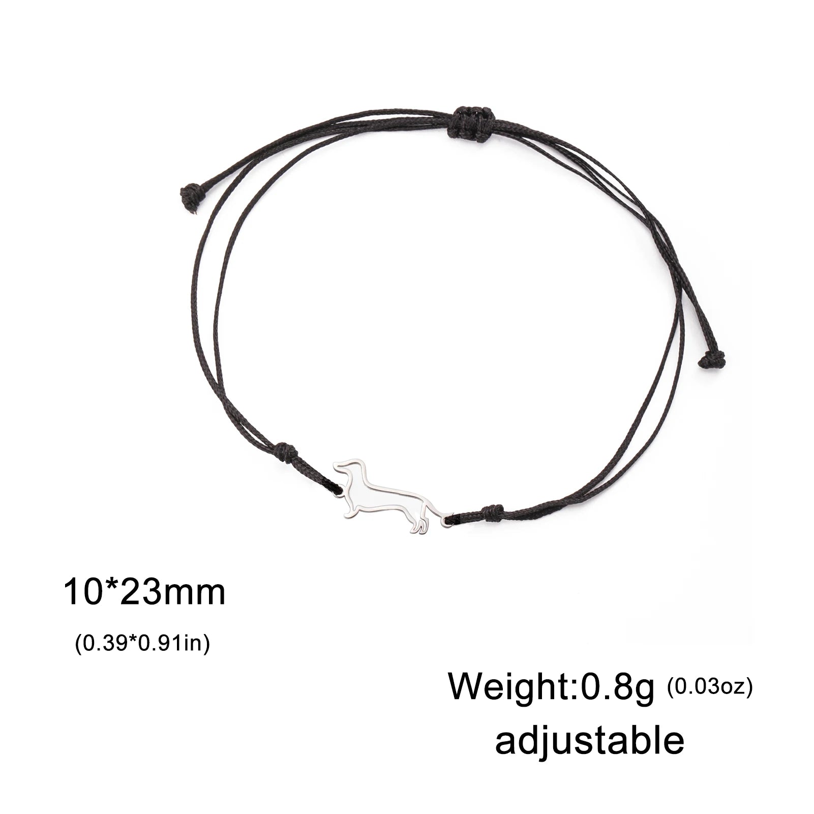 Cute Dachshund Dog Pendant Bracelet Stainless Steel Women's Hollow Summer Beach Pet Lover - PeticaDeals