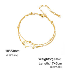 Cute Dachshund Dog Pendant Bracelet Stainless Steel Women's Hollow Summer Beach Pet Lover - PeticaDeals