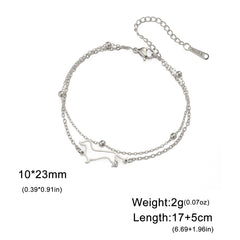 Cute Dachshund Dog Pendant Bracelet Stainless Steel Women's Hollow Summer Beach Pet Lover - PeticaDeals