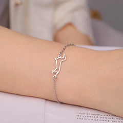 Cute Dachshund Dog Pendant Bracelet Stainless Steel Women's Hollow Summer Beach Pet Lover - PeticaDeals