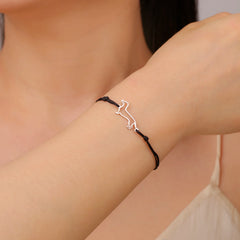Cute Dachshund Dog Pendant Bracelet Stainless Steel Women's Hollow Summer Beach Pet Lover - PeticaDeals