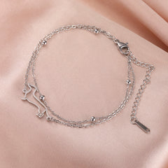Cute Dachshund Dog Pendant Bracelet Stainless Steel Women's Hollow Summer Beach Pet Lover - PeticaDeals