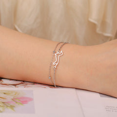 Cute Dachshund Dog Pendant Bracelet Stainless Steel Women's Hollow Summer Beach Pet Lover - PeticaDeals