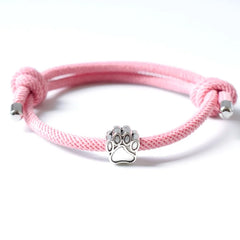 Cute Dog Footprints Charm Bracelet for Women & Men Adjustable Red String - PeticaDeals
