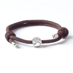 Cute Dog Footprints Charm Bracelet for Women & Men Adjustable Red String - PeticaDeals