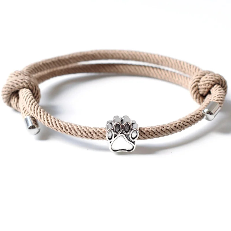 Cute Dog Footprints Charm Bracelet for Women & Men Adjustable Red String - PeticaDeals