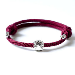 Cute Dog Footprints Charm Bracelet for Women & Men Adjustable Red String - PeticaDeals