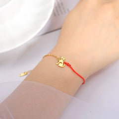 Cute Dog Women's Hand Bracelet Wax Cord Stainless Steel Gold Color - PeticaDeals