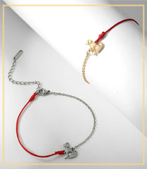 Cute Dog Women's Hand Bracelet Wax Cord Stainless Steel Gold Color - PeticaDeals