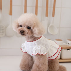 Cute Jacquard Bud Edge White Cotton Short Skirt - PeticaDeals