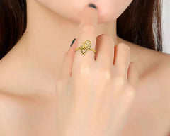 Cute Love Heart Print Open Ring Stainless Steel Pet Cat Claw Adjustable - PeticaDeals