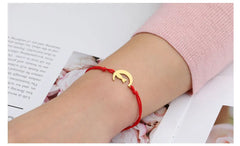 Cute Lying Cat Charm Bracelet for Women Stainless Steel Animal Kitten Wax Rope Hand Bracelet Jewelry - PeticaDeals