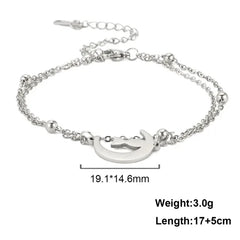 Cute Lying Cat Charm Bracelet for Women Stainless Steel Animal Kitten Wax Rope Hand Bracelet Jewelry - PeticaDeals