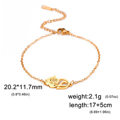 Cute Lying Cat Charm Bracelet for Women Stainless Steel Animal Kitten Wax Rope Hand Bracelet Jewelry - PeticaDeals