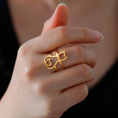 Cute Moon Cat Kitten Adjustable Rings for Women Stainless Steel Animal Pet Open Ring Jewelry - PeticaDeals
