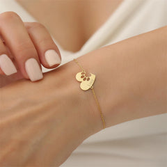 Cute Paw Print Heart Bracelet Personalized Pet Memorial - PeticaDeals