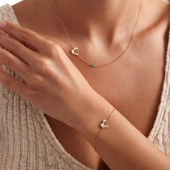 Cute Paw Print Heart Bracelet Personalized Pet Memorial - PeticaDeals