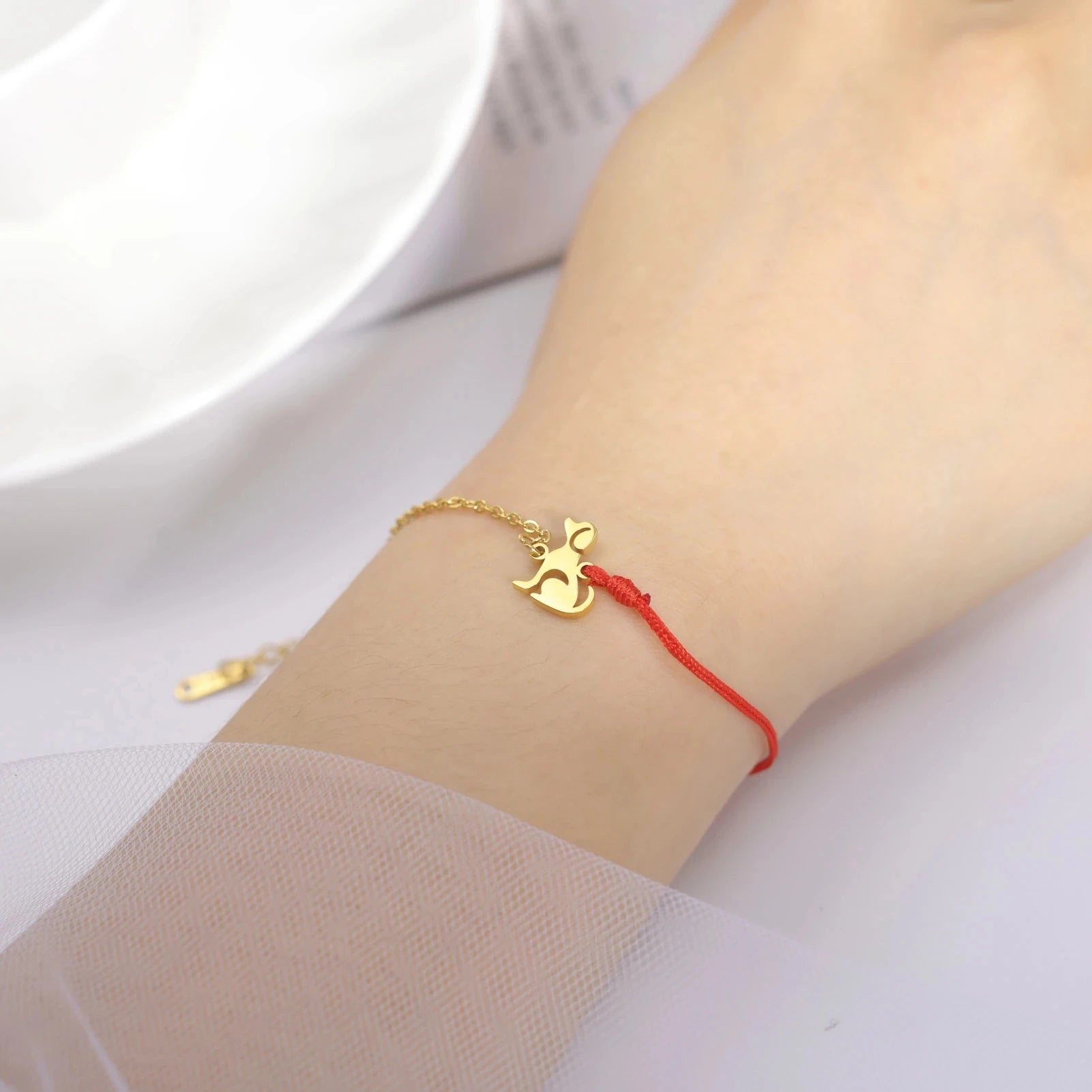 Cute Pet Labrador Dog Charm Bracelet Stainless Steel Wax Rope Bracelets for Women Girl Jewelry - PeticaDeals