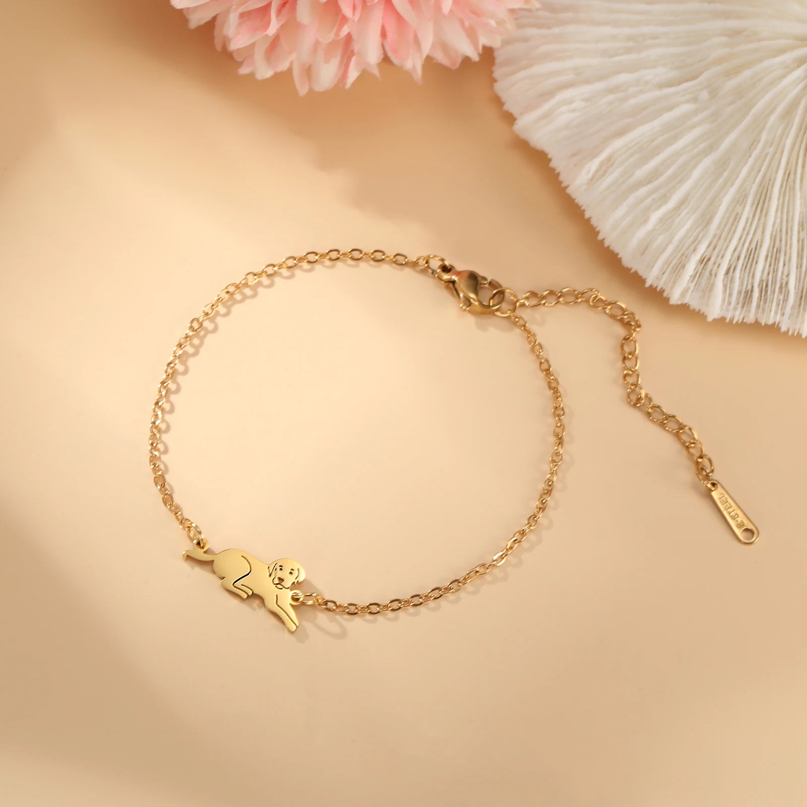Cute Pet Labrador Dog Charm Bracelet Stainless Steel Wax Rope Bracelets for Women Girl Jewelry - PeticaDeals