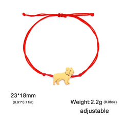 Cute Pet Labrador Dog Charm Bracelet Stainless Steel Wax Rope Bracelets for Women Girl Jewelry - PeticaDeals