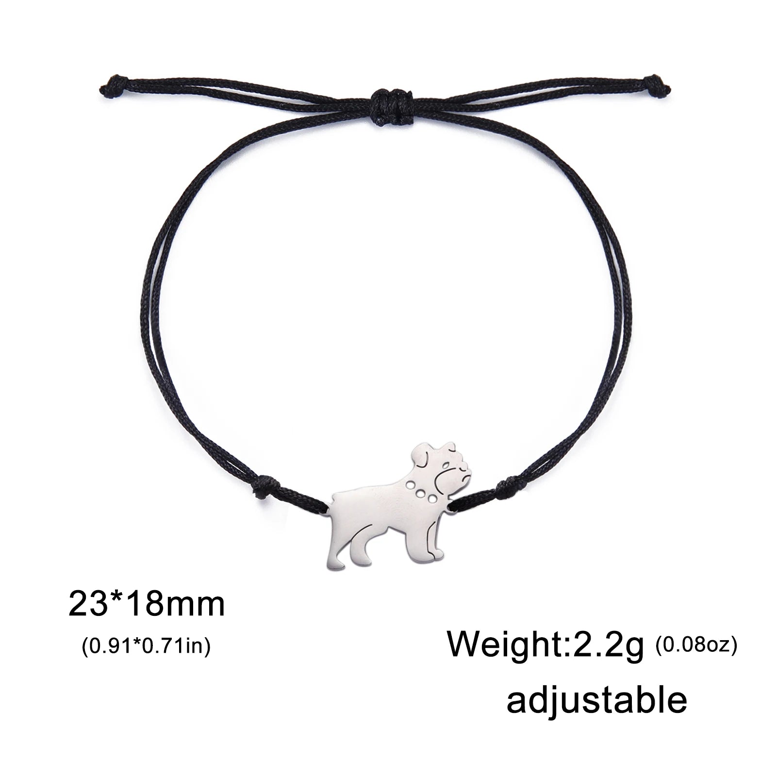 Cute Pet Labrador Dog Charm Bracelet Stainless Steel Wax Rope Bracelets for Women Girl Jewelry - PeticaDeals