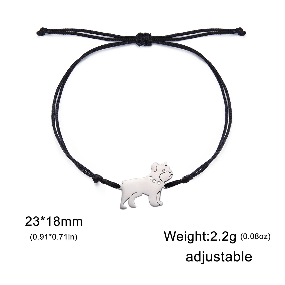 Cute Pet Labrador Dog Charm Bracelet Stainless Steel Wax Rope Bracelets for Women Girl Jewelry - PeticaDeals