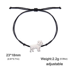 Cute Pet Labrador Dog Charm Bracelet Stainless Steel Wax Rope Bracelets for Women Girl Jewelry - PeticaDeals