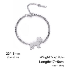 Cute Pet Labrador Dog Charm Bracelet Stainless Steel Wax Rope Bracelets for Women Girl Jewelry - PeticaDeals