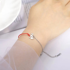 Cute Pet Labrador Dog Charm Bracelet Stainless Steel Wax Rope Bracelets for Women Girl Jewelry - PeticaDeals