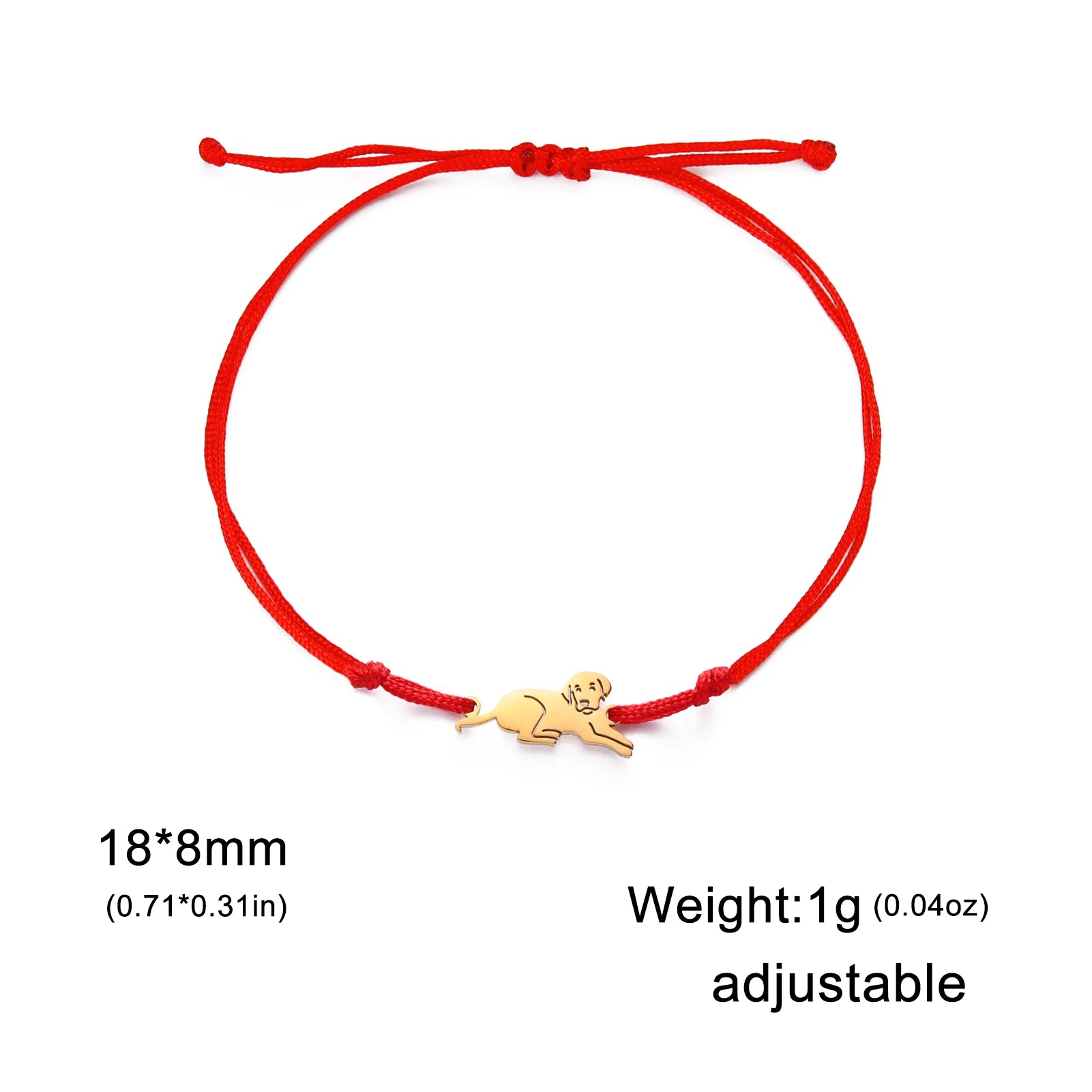 Cute Pet Labrador Dog Charm Bracelet Stainless Steel Wax Rope Bracelets for Women Girl Jewelry - PeticaDeals