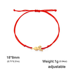 Cute Pet Labrador Dog Charm Bracelet Stainless Steel Wax Rope Bracelets for Women Girl Jewelry - PeticaDeals