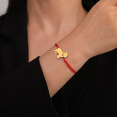 Cute Pet Labrador Dog Charm Bracelet Stainless Steel Wax Rope Bracelets for Women Girl Jewelry - PeticaDeals