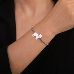 Cute Pet Labrador Dog Charm Bracelet Stainless Steel Wax Rope Bracelets for Women Girl Jewelry - PeticaDeals