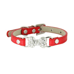 Cute Rhinestone Bone Dog Collar Pet - PeticaDeals