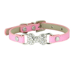 Cute Rhinestone Bone Dog Collar Pet - PeticaDeals