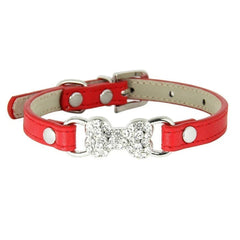 Cute Rhinestone Bone Dog Collar Pet - PeticaDeals