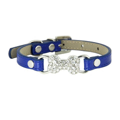 Cute Rhinestone Bone Dog Collar Pet - PeticaDeals