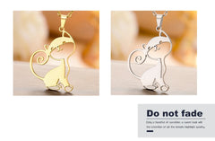 Cute Sassy Cat Necklace for Women Stainless Steel Chain - PeticaDeals