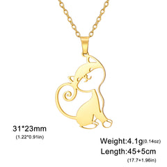 Cute Sassy Cat Necklace for Women Stainless Steel Chain - PeticaDeals