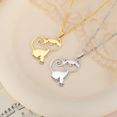 Cute Sassy Cat Necklace for Women Stainless Steel Chain - PeticaDeals