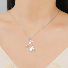 Cute Sassy Cat Necklace for Women Stainless Steel Chain - PeticaDeals