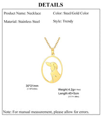 Cute Sitting Dog Pet Pendant Women's Necklace Neck Chain Stainless Steel Jewelry - PeticaDeals